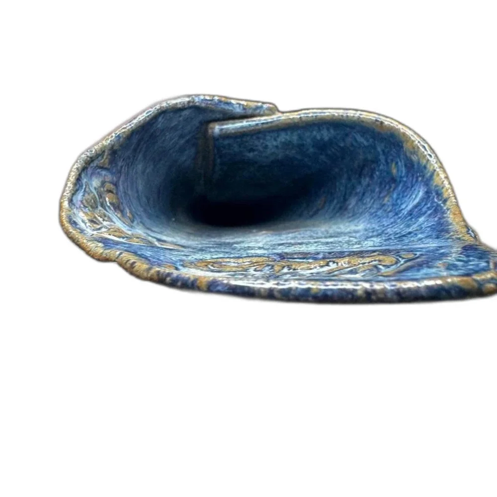 Wall Vase Handmade Ceramic Blue Sandstone Glazed 12